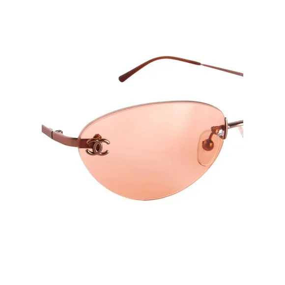 Authentic CHANEL Logo Y2K Cat Eye Sunglasses - Picture 4 of 14